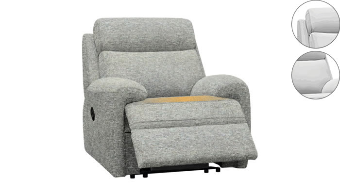 G Plan Hardy Electric Recliner Headrest Lumbar Support Graphene Dusk